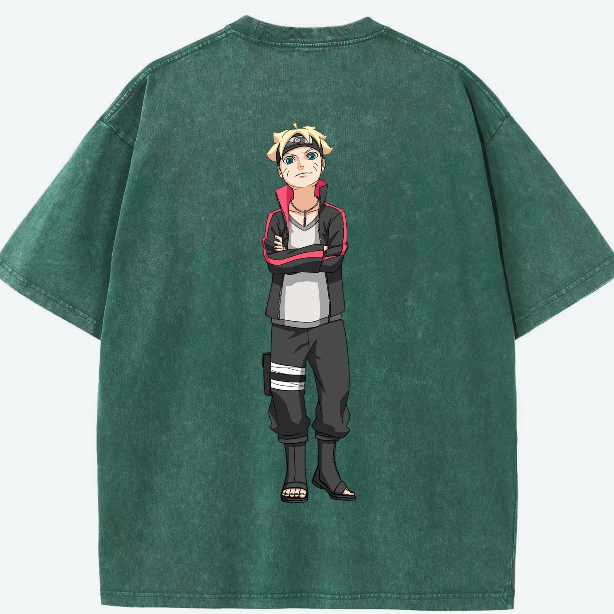 （画像用） NARUTO -ナルト- うずまき ボルト Uzumaki Boruto 綿100% ヴィンテージ風 半袖Tシャツ（背面プリント）